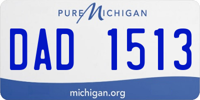 MI license plate DAD1513