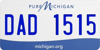MI license plate DAD1515