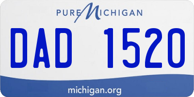 MI license plate DAD1520