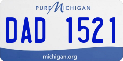 MI license plate DAD1521