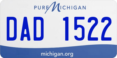 MI license plate DAD1522
