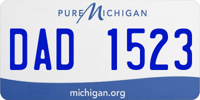 MI license plate DAD1523