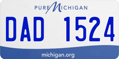 MI license plate DAD1524