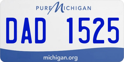 MI license plate DAD1525
