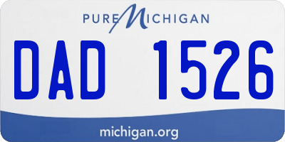 MI license plate DAD1526