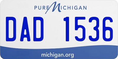 MI license plate DAD1536