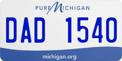 MI license plate DAD1540