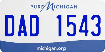 MI license plate DAD1543