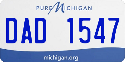 MI license plate DAD1547