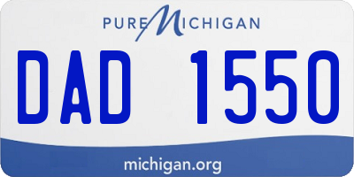 MI license plate DAD1550