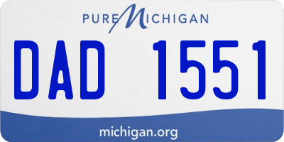MI license plate DAD1551