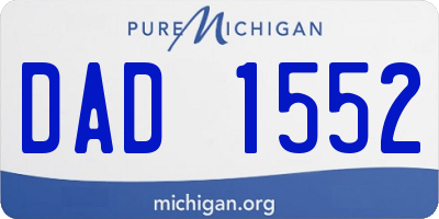 MI license plate DAD1552