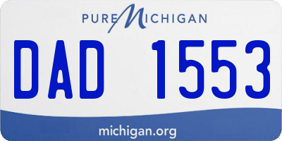 MI license plate DAD1553
