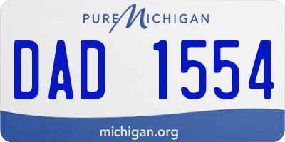 MI license plate DAD1554