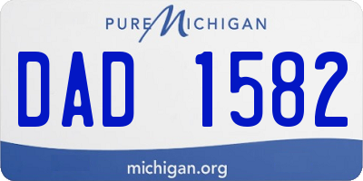 MI license plate DAD1582