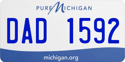 MI license plate DAD1592