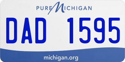 MI license plate DAD1595
