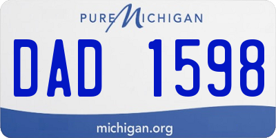 MI license plate DAD1598