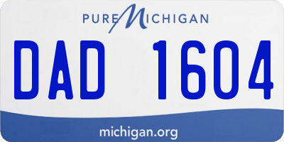 MI license plate DAD1604