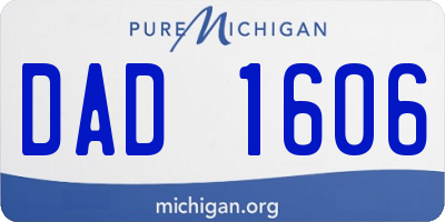 MI license plate DAD1606