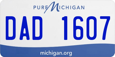 MI license plate DAD1607