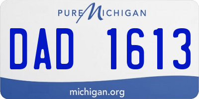 MI license plate DAD1613