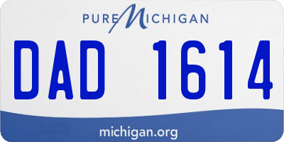 MI license plate DAD1614