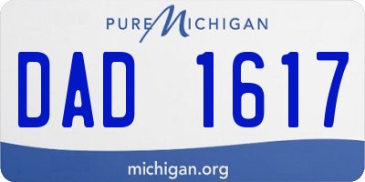 MI license plate DAD1617