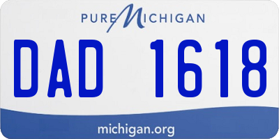 MI license plate DAD1618