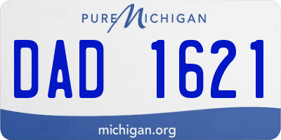 MI license plate DAD1621