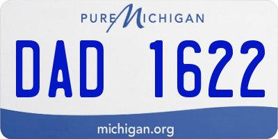 MI license plate DAD1622