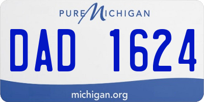 MI license plate DAD1624