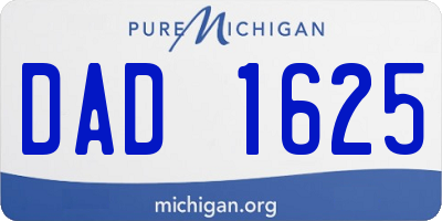 MI license plate DAD1625