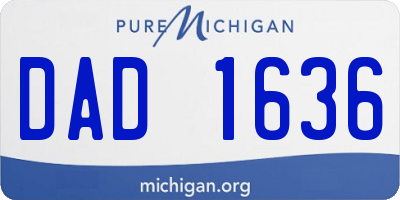 MI license plate DAD1636