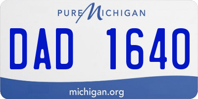 MI license plate DAD1640