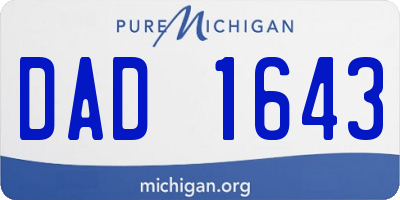 MI license plate DAD1643
