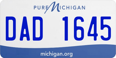 MI license plate DAD1645