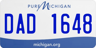 MI license plate DAD1648