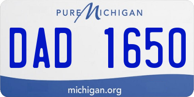 MI license plate DAD1650