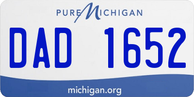 MI license plate DAD1652