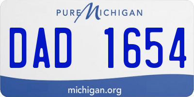 MI license plate DAD1654