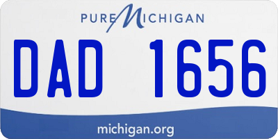 MI license plate DAD1656