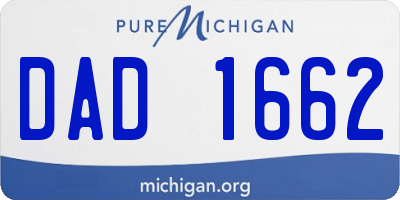 MI license plate DAD1662