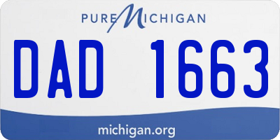 MI license plate DAD1663