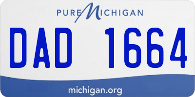 MI license plate DAD1664