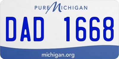 MI license plate DAD1668
