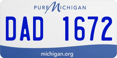 MI license plate DAD1672