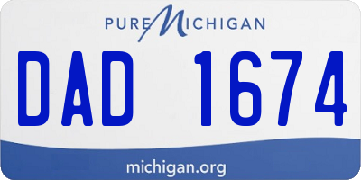 MI license plate DAD1674
