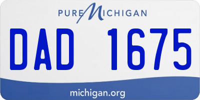 MI license plate DAD1675