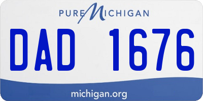 MI license plate DAD1676